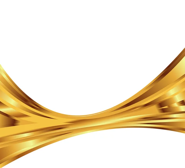 Golden Wave fondo abstracto en el blanco — Vector de stock