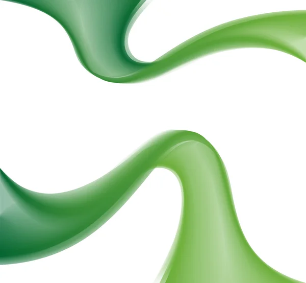 Fond vert avec des vagues abstraites — Image vectorielle