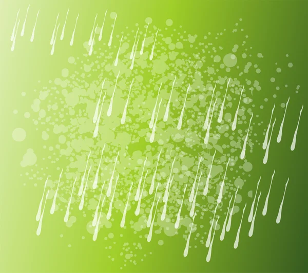Fond vert naturel avec neige et pluie — Image vectorielle