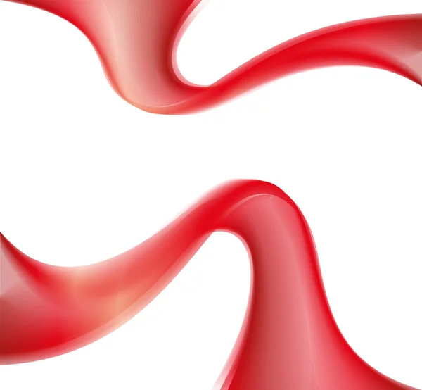 Abstracto líneas lisas vector fondo rojo — Vector de stock