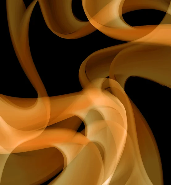 Абстрактная оранжевая кривая на черном фоне — стоковое фото