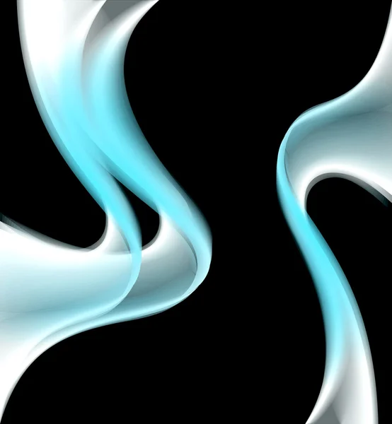 Curvas abstractas azules sobre el fondo negro —  Fotos de Stock