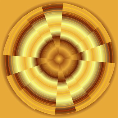 Soyut daireler vektör altın arka plan