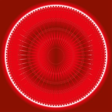 Soyut ışınları daireler vektör kırmızı arka plan Mozaik