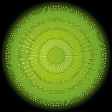 Soyut ışınları dairesel koyu yeşil arka plan