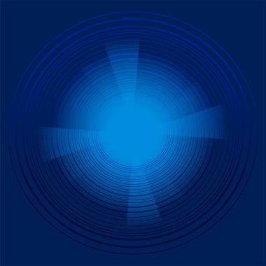 Soyut teknoloji çevrelerinde vektör koyu mavi arka plan