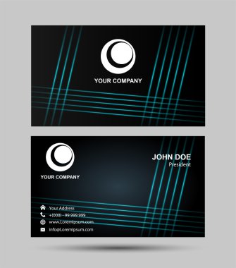 Siyah ve mavi Kılavuzu kartvizit