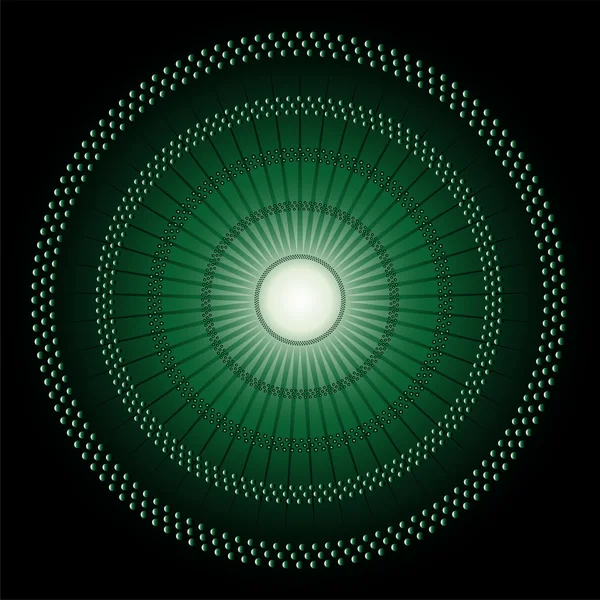 Cercles abstraits mosaïque vectoriel vert foncé Fond — Image vectorielle