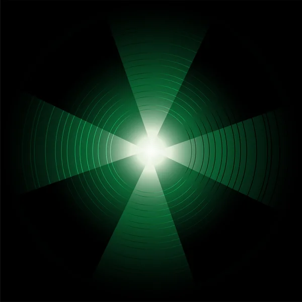 Abstrait circulaire noir fond vert — Image vectorielle