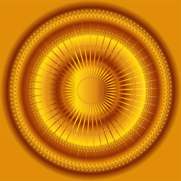 Abstrait circulaire fond d'or — Image vectorielle