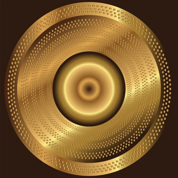 Fondo circular abstracto dorado con medio tono — Vector de stock