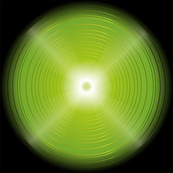 Abstract circular green light Background — Stock Vector