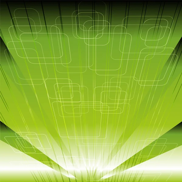 VAbstract technical or technology green rays background — Stock Vector