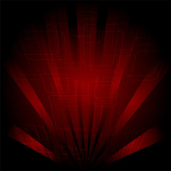 Abstract technology dark red background with rays vector — Stock Vector