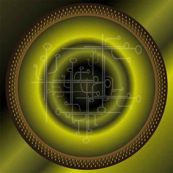 Technische abstracte groene cirkel achtergrond vector — Stockvector