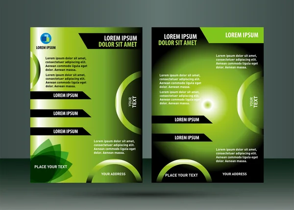 緑の要素の Vbooklet テンプレート デザイン — ストックベクタ