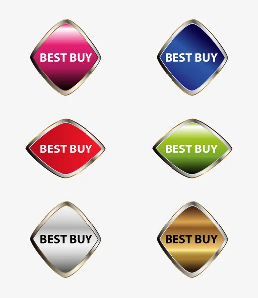 Best buy icône tag set vecteur — Image vectorielle
