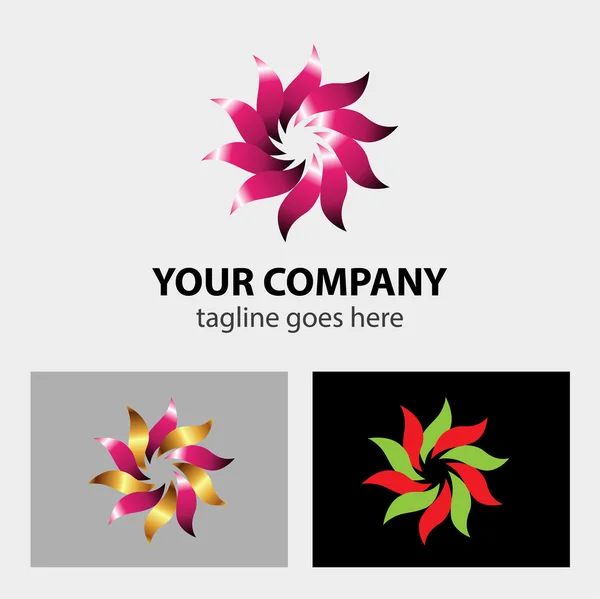 Flower Icons Logo — Stock Vector