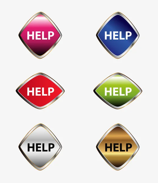 Ajuda ícone botão —  Vetores de Stock