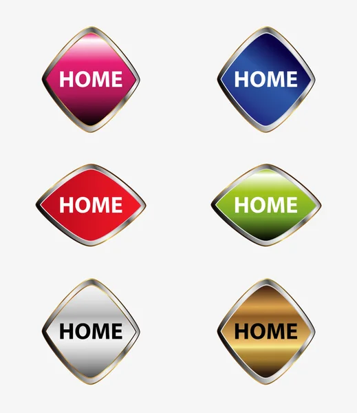 Home button label set — Stock Vector