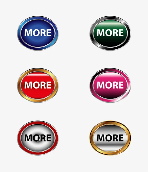 Mais ícone conjunto de botão vetor — Vetor de Stock
