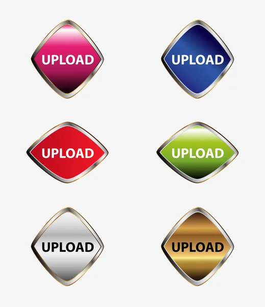 Upload Button icon set — Stock Vector