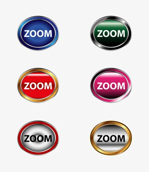 Juego de botones Zoom — Vector de stock