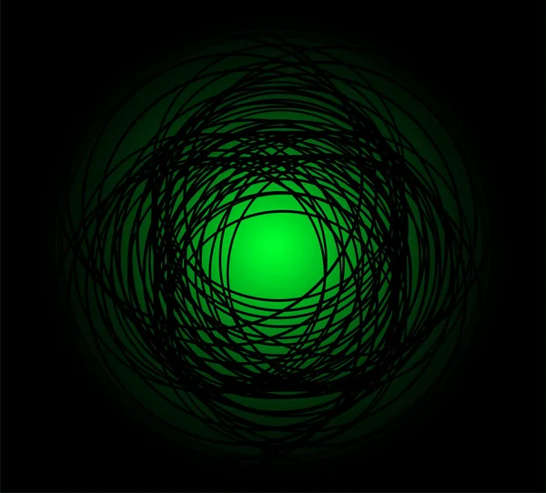 Abstraktní linie kruhu zelenou barvu na bílém pozadí — Stock fotografie