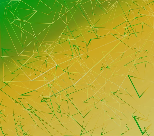 Triângulo abstrato verde fundo amarelo — Fotografia de Stock