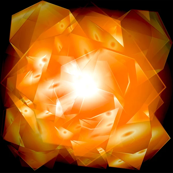 Fond géométrique abstrait orange avec lumière éclatante — Photo
