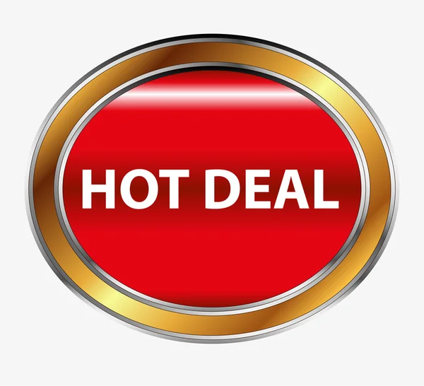 Pulsante Hot deal — Vettoriale Stock