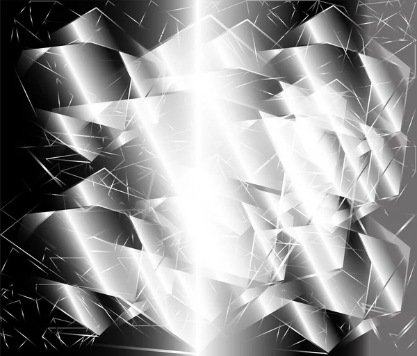 Fondo poligonal abstracto de metal blanco y negro — Vector de stock