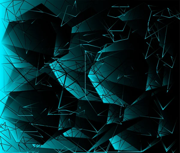 Абстрактный черный синий многоугольный фон — стоковый вектор