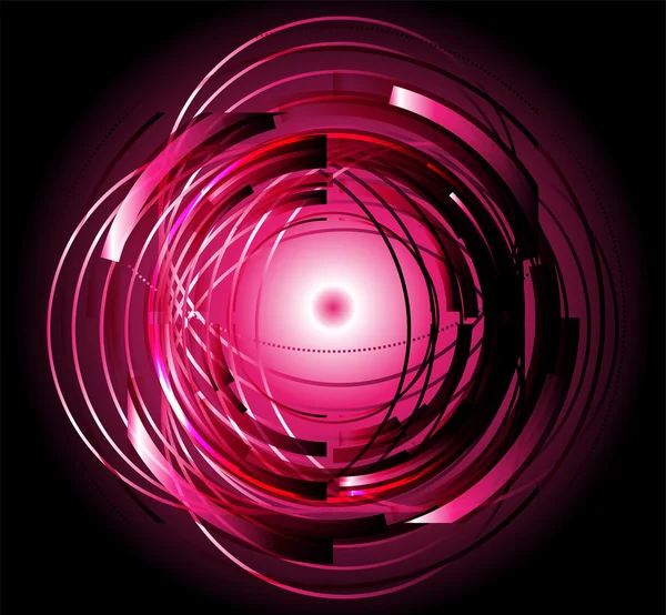 Abstracte Techno cirkel zwart roze achtergrond. Vector Eps 10 — Stockvector