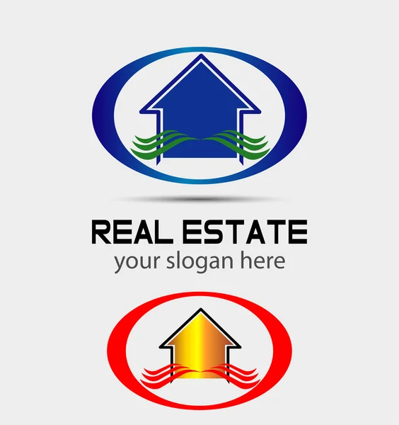 Huis logo voor onroerend goederenbedrijven — Stockvector