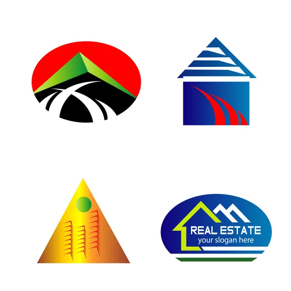 Real Estate web Icons set and vector logos — Stock Vector