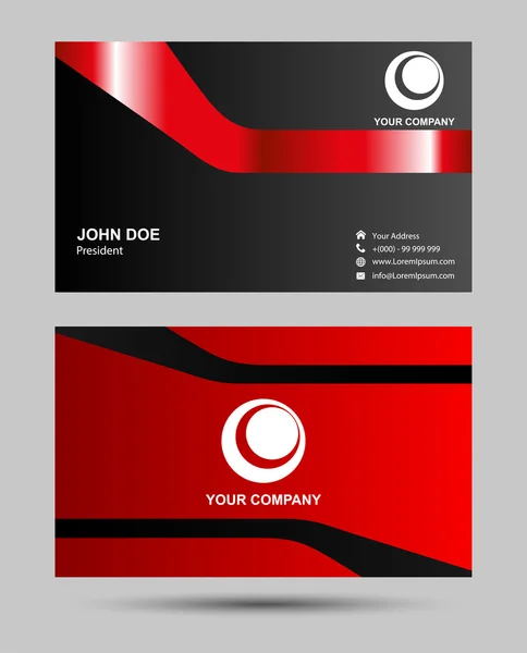 Red and black business card — Stock Vector
