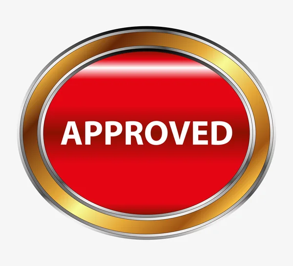 Approved sign button — Stock Vector