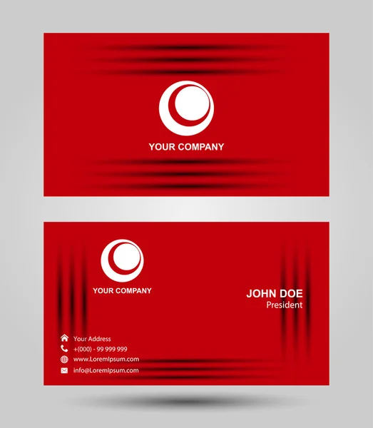 Red two sided business card — Stock Vector