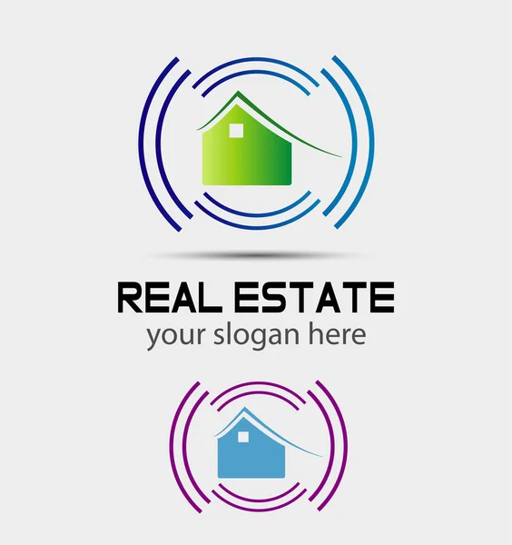 Akıllı ev logo işareti simgesi. Akıllı ev düğmesi — Stok Vektör