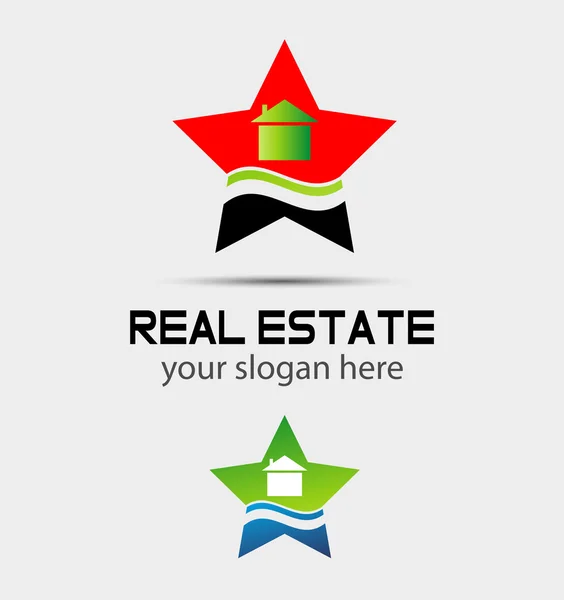 Logo real estat Star - Stok Vektor