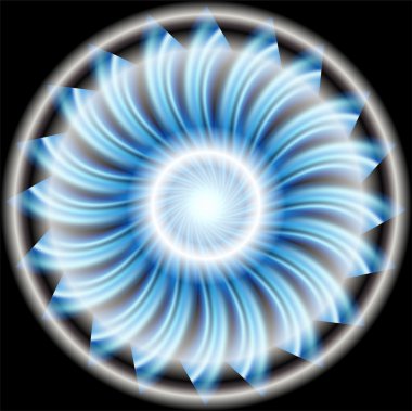 Siyah zemin üzerine mavi döndürme daire