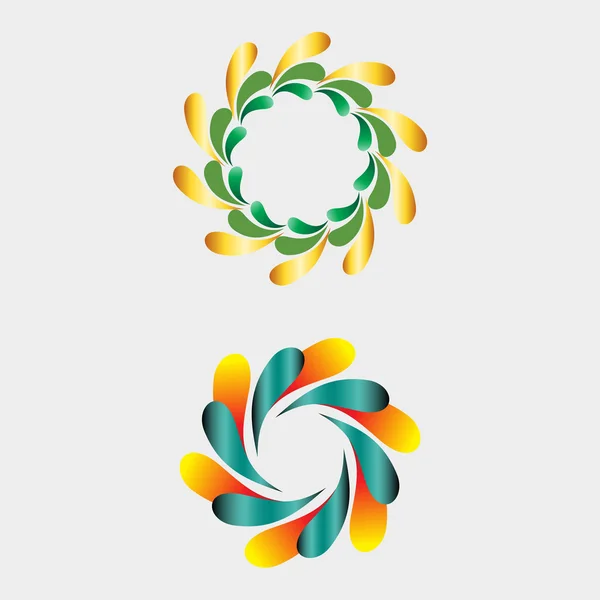 Conjunto de plantillas de logotipo circular círculo abstracto — Archivo Imágenes Vectoriales