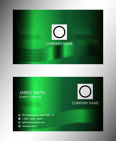 Abstract green colorful business card set vector — Stock Vector