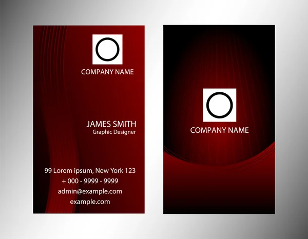 Dark red vertical business card — Stock Vector
