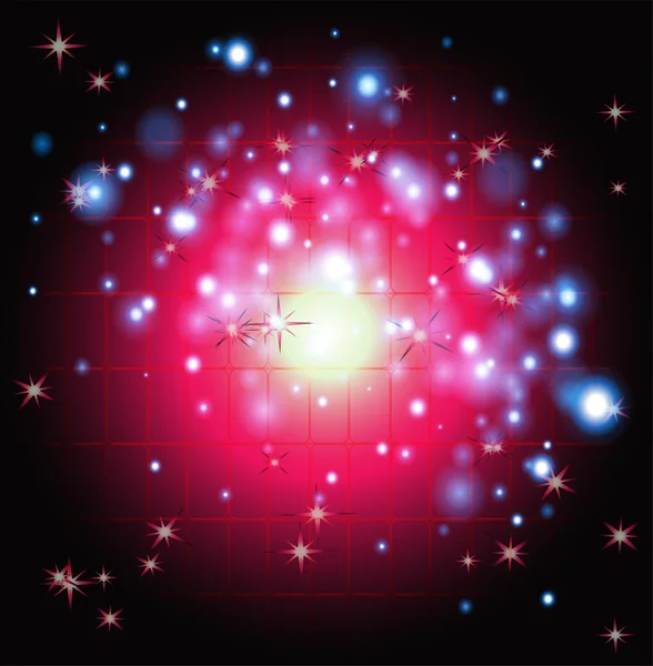 Rojo oscuro Fondo abstracto. Cielo nocturno con estrellas. Ilustración vectorial — Vector de stock