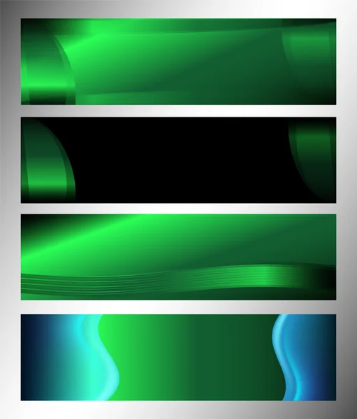 Green-glanzende vector banners — Stockvector