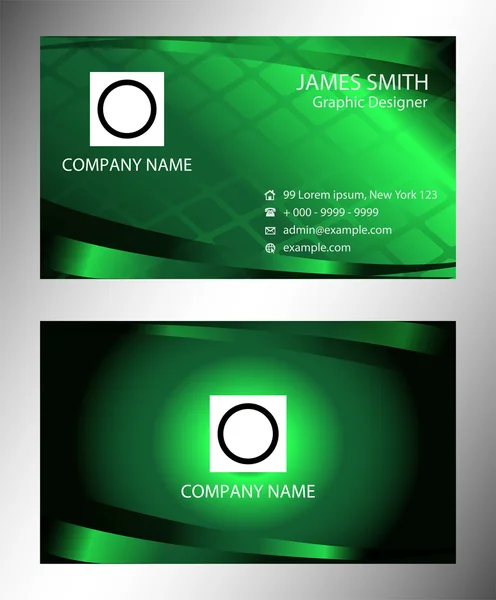 Green modern business card template — Stock Vector