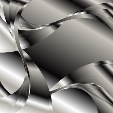 Siyah ve beyaz arka plan ile parlayan soyut eğrisi