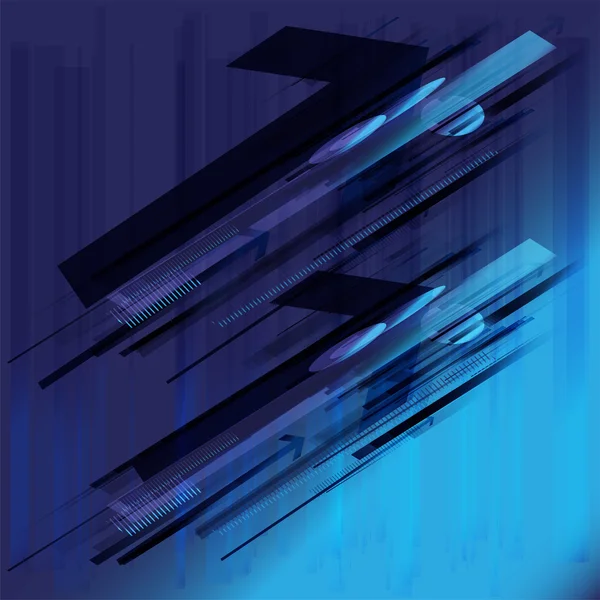 Flechas abstractas volar fondo azul — Vector de stock